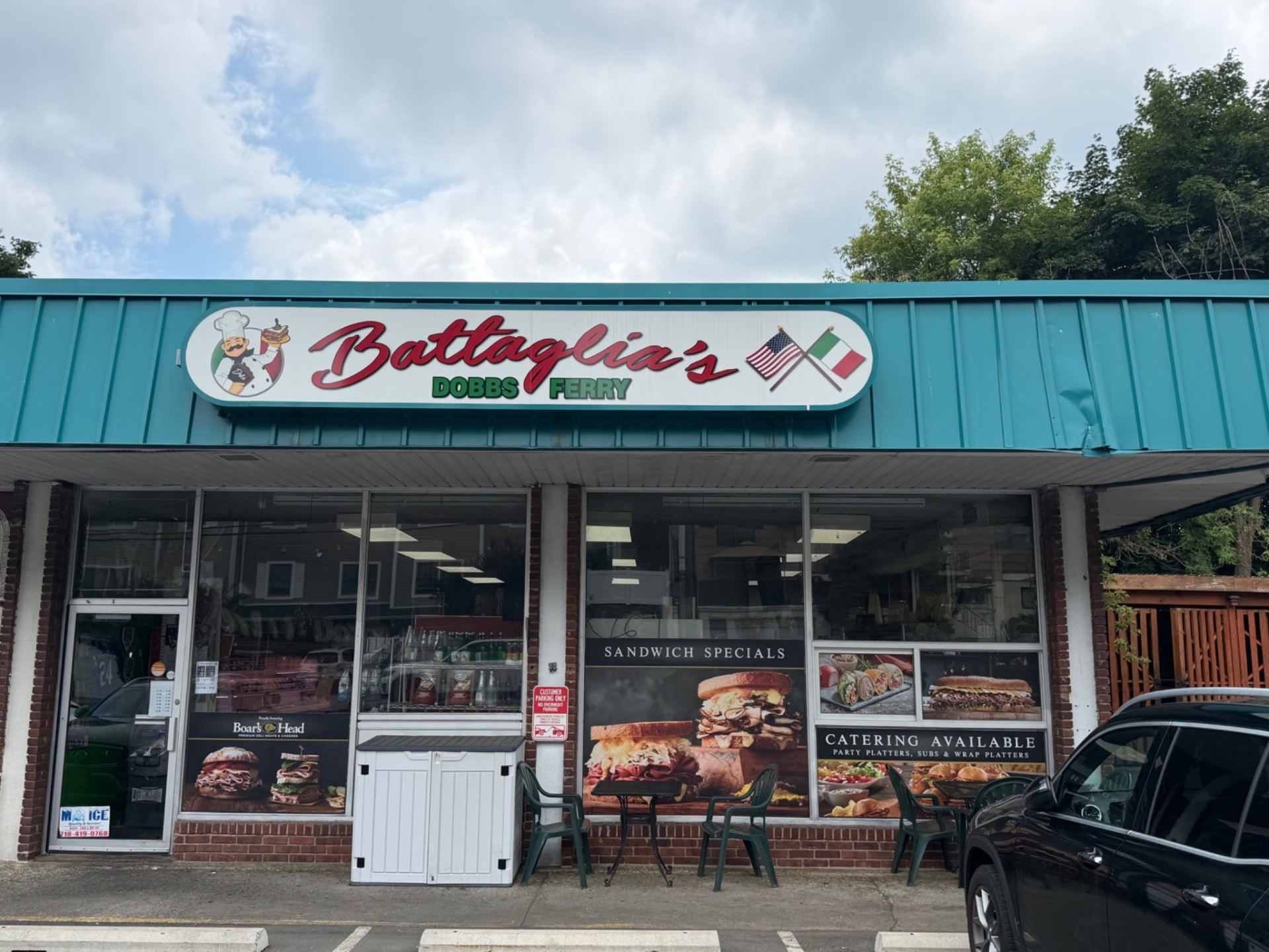 Battaglia's storefront in Dobbs Ferry, NY